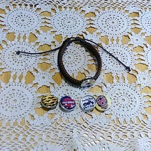 Snap Jewelry - Biker Theme - braided bracelet with snap buttons